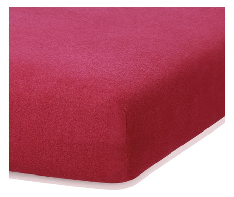 Cearsaf de pat cu elastic Ameliahome, Ruby Maroon, bumbac, 200x200 cm, maro