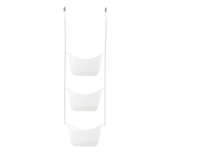 Suport pentru accesorii de baie Umbra, ABS, 29x12x19 cm, alb/nichel