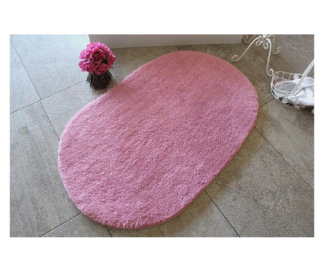 Covoras de baie Chilai Home, Colors of Oval  Pink, fibre acrilice antibacteriene, 60x100 cm, roz