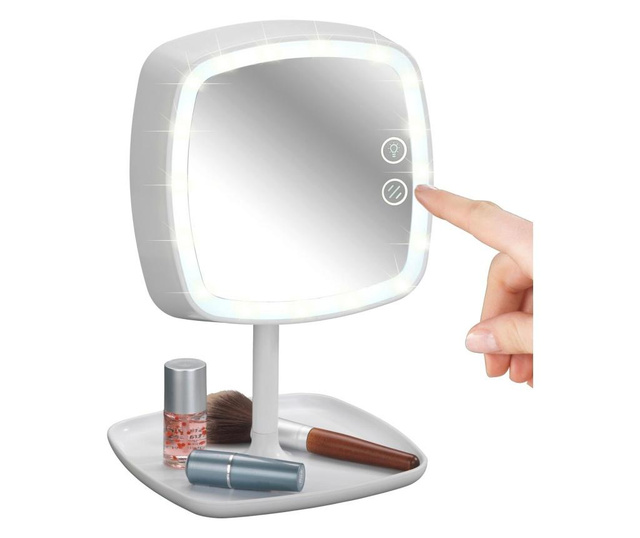 Oglinda cosmetica cu LED Wenko, plastic (ABS), 19x18x29 cm