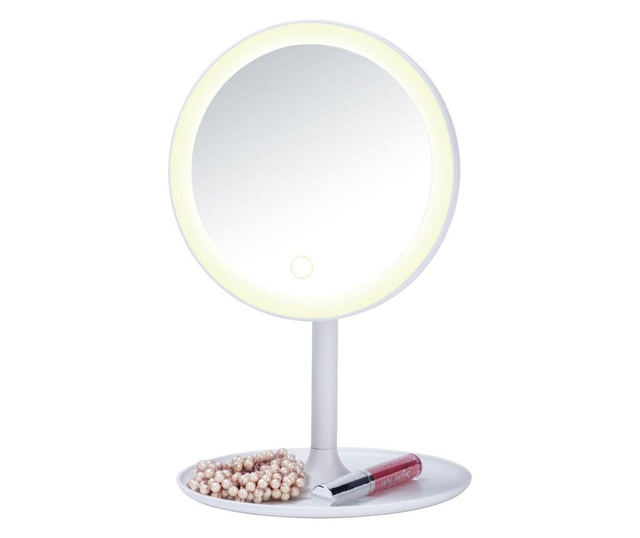 Oglinda cosmetica Wenko, plastic, 18x18x28 cm, alb
