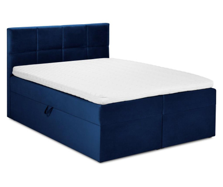 Čalúnená posteľ s úložným priestorom Mimicry Royal Blue 140x210...