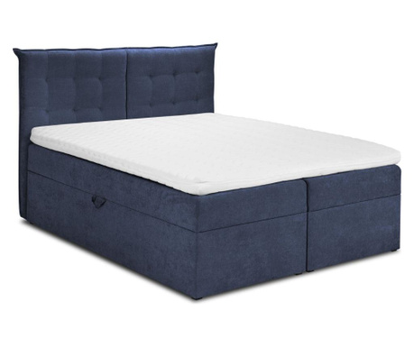 Čalúnená posteľ s úložným priestorom Echaveria Dark Blue