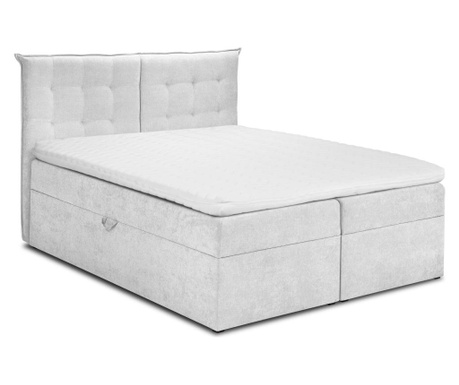 Łóżko kontynentalne ze schowkiem Echaveria Silver 140x210 cm