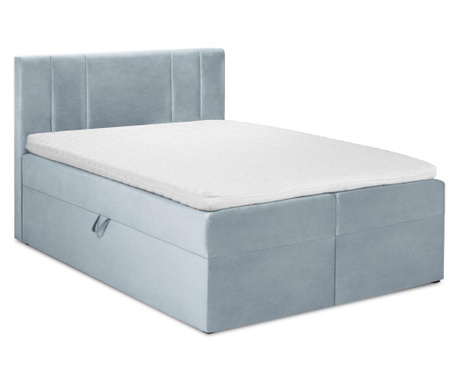 Čalúnená posteľ s úložným priestorom Afra Light Blue