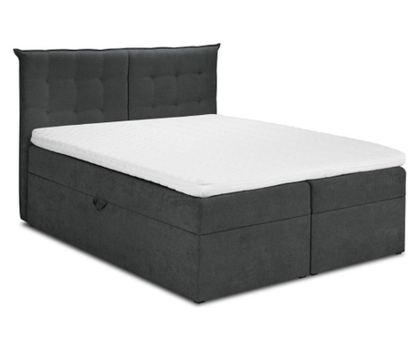 Čalúnená posteľ s úložným priestorom Echaveria Dark Grey 140x210...