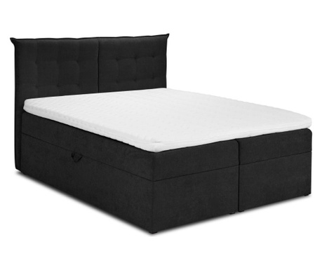 Čalúnená posteľ s úložným priestorom Echaveria Black 160x210 cm
