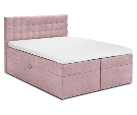 Łóżko kontynentalne ze schowkiem Jade Pink