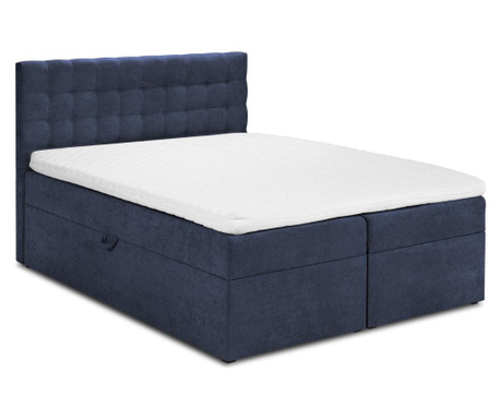 Čalúnená posteľ s úložným priestorom Jade Dark Blue