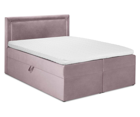 Čalúnená posteľ s úložným priestorom Yucca Pink 140x210 cm
