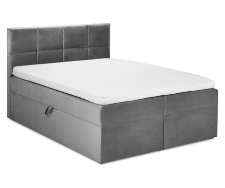 Łóżko kontynentalne ze schowkiem Mimicry Grey