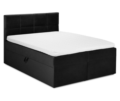 Čalúnená posteľ s úložným priestorom Mimicry Black