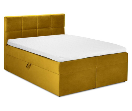 Čalúnená posteľ s úložným priestorom Mimicry Mustard