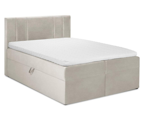 Čalúnená posteľ s úložným priestorom Afra Beige 140x210 cm