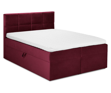 Łóżko kontynentalne ze schowkiem Mimicry Bordeaux 160x210 cm