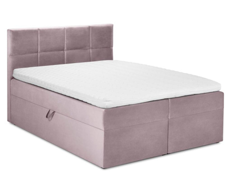 Čalúnená posteľ s úložným priestorom Mimicry Pink