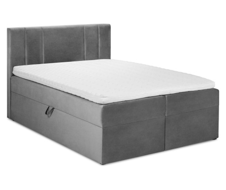 Čalúnená posteľ s úložným priestorom Afra Grey