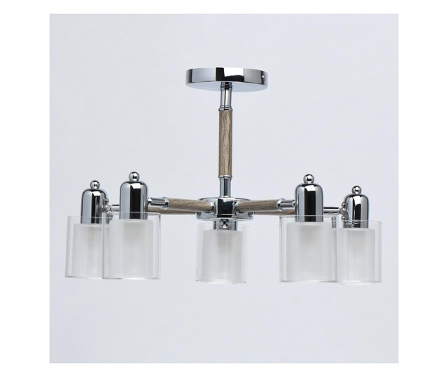 Lustra Functional Lighting, Forest, metal, Incandescent, max. 40 W, E14, gri argintiu/alb, 54x54x30 cm