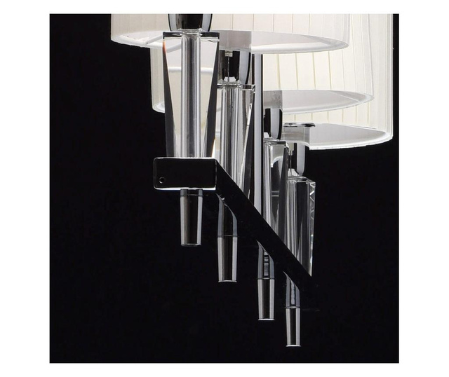 Lustra Exquisite Lighting, Inessa, metal, Incandescent, max. 40 W, E14, gri argintiu/alb, 99x17x120 cm