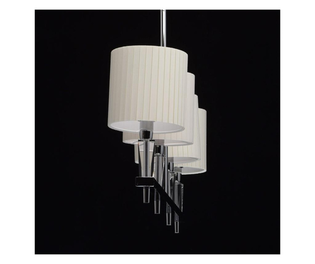 Lustra Exquisite Lighting, Inessa, metal, Incandescent, max. 40 W, E14, gri argintiu/alb, 99x17x120 cm
