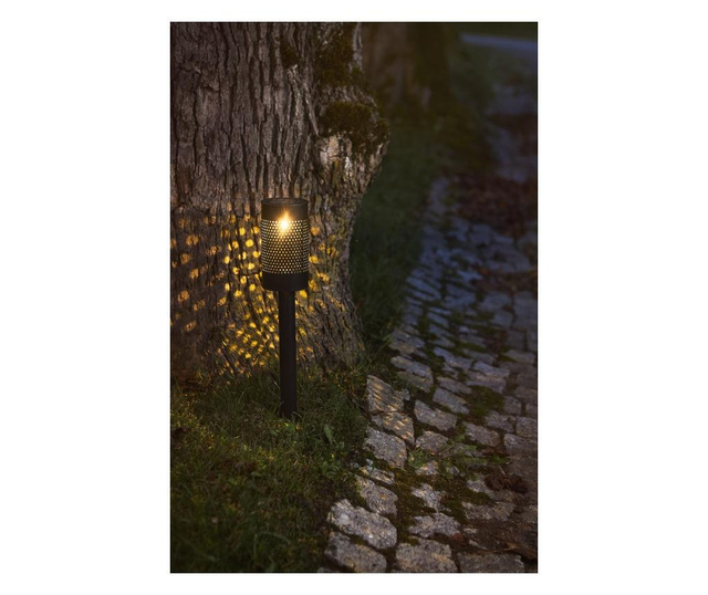 Lampa solara cu LED Best Season, Blace, inox, negru, 9x9x46 cm