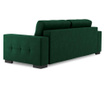 Canapea extensibila 3 locuri Kooko Home, Alto Velvet Bottle Green and Wenge Brown, verde, 250x106x90 cm