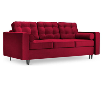 Sofa trosjed na razvlačenje Palais Velvet Red and Black Chrome