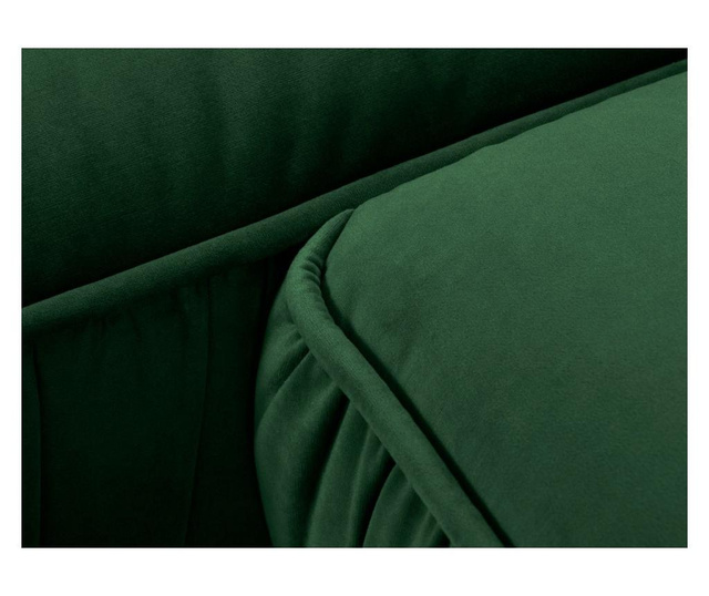 Desna kotna sedežna garnitura Triomphe Velvet Bottle Green and Black Chrome