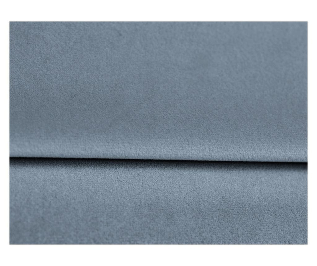 Разтегателен десен ъглов диван Amaryllis Panoramic Velvet Blue Grey and Black Chrome Six