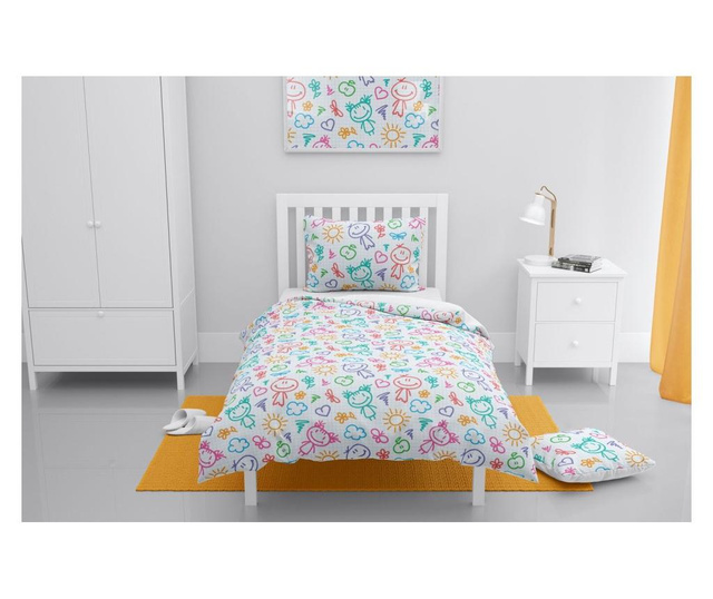 Lenjerie de pat pentru copii Oyo Home, Buttercup, bumbac, multicolor