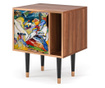Noptiera Furny, Improvisation 26 by Wassily Kandinsky, corp din lemn de nuc, 57x48x69 cm, maro nuc/multicolor