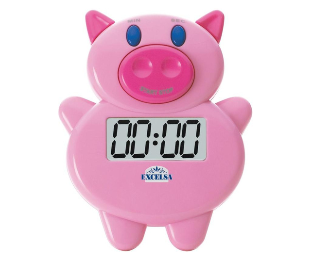 Cronometru bucatarie Excelsa, Nice Time Pig Shaped, plastic, 10x10 cm