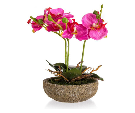 Flori artificiale in ghiveci Home Decor, plastic, 14x14x21 cm, roz