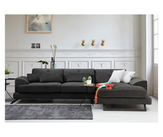 Coltar dreapta Artie, Frido, gri antracit, 92x308x100 cm
