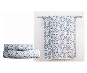 Set 2 prosoape de baie Santorini White Blue