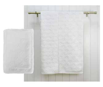 Set 2 prosoape de baie Lattice White