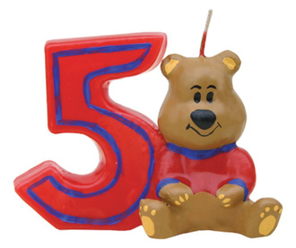 Bear 5 Születésnapi gyertya