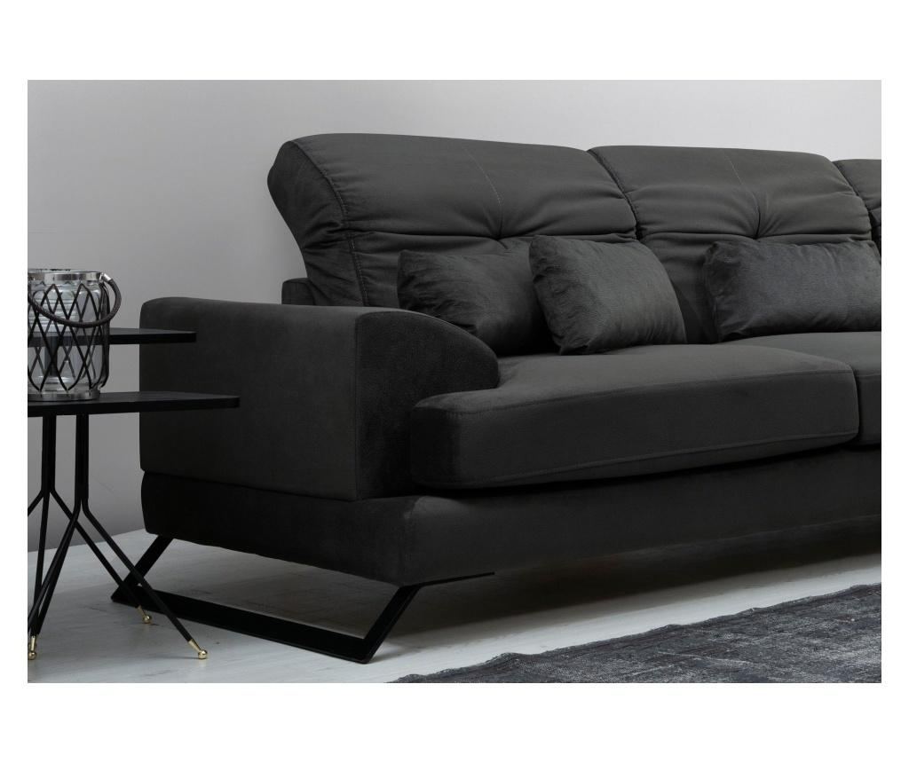 Coltar dreapta Artie, Frido, gri antracit, 92x308x100 cm - 9