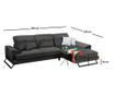 Coltar dreapta Artie, Frido, gri antracit, 92x308x100 cm