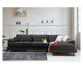 Coltar dreapta Artie, Frido, gri antracit, 92x308x100 cm