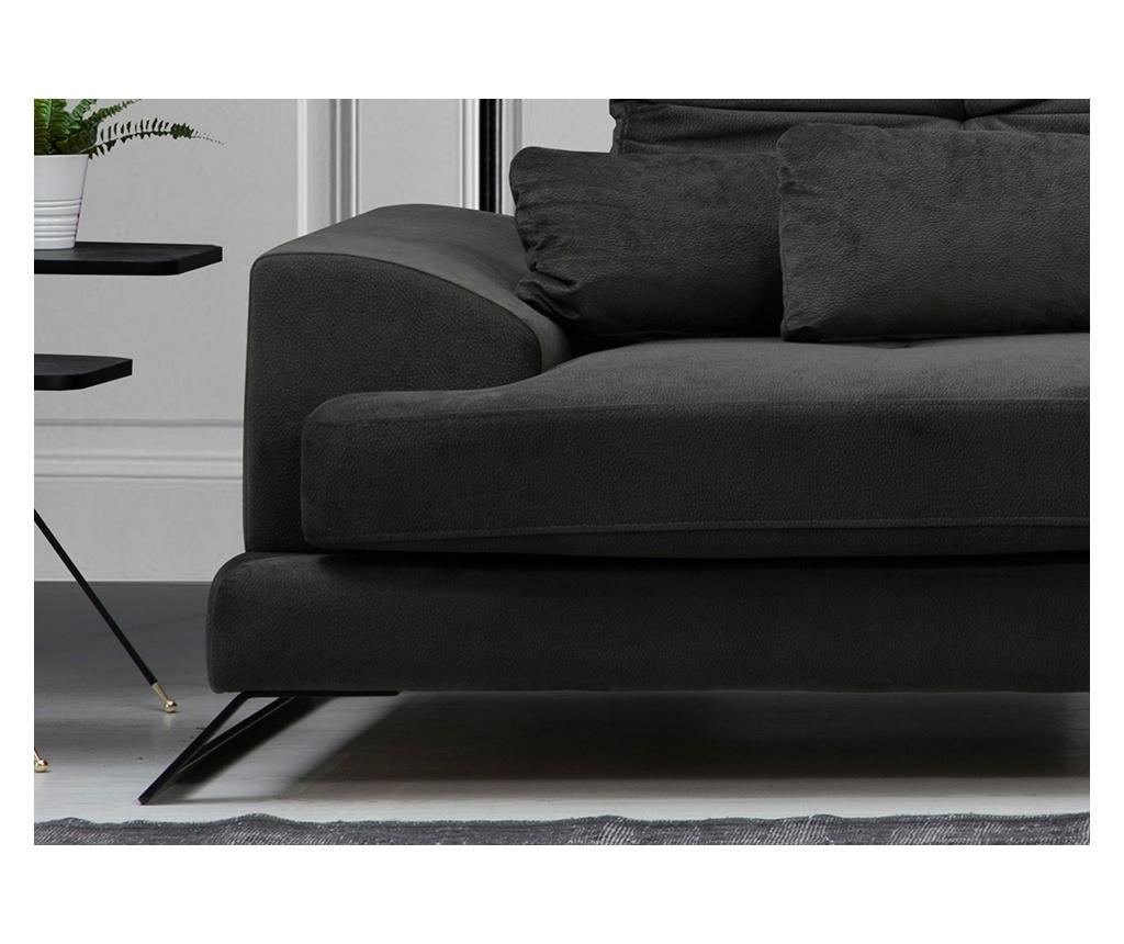 Coltar dreapta Artie, Frido, gri antracit, 92x308x100 cm - 10