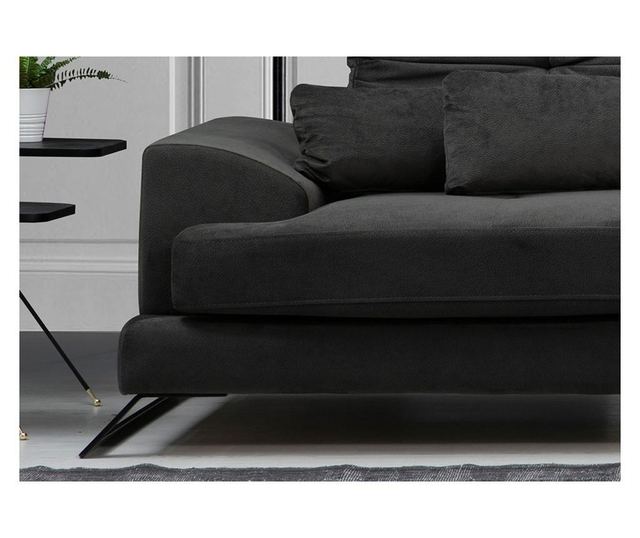 Coltar dreapta Artie, Frido, gri antracit, 92x308x100 cm