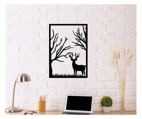 Decoratiune de perete Ocean, Deer In The Forest, metal, 39x54 cm