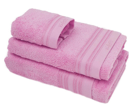 Set 3 kupaonska ručnika Stripe Pink