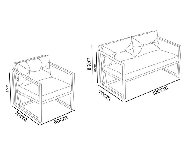 Комплект мебели на открито 3 броя Irmak Red
