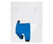 Set tricou si pantaloni pentru baieti Mushi, Xo Boom, Alb si bleumarin