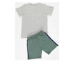 Set tricou si pantaloni pentru baieti Mushi, Rock Dino, gri-verde