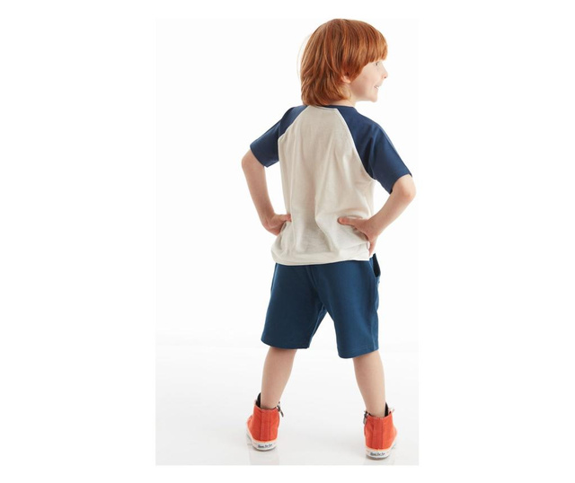 Set tricou si pantaloni pentru baieti Denokids, Gameboy, bleumarin