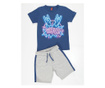 Set tricou si pantaloni pentru baieti Mushi, Wow Rock, gri/bleumarin