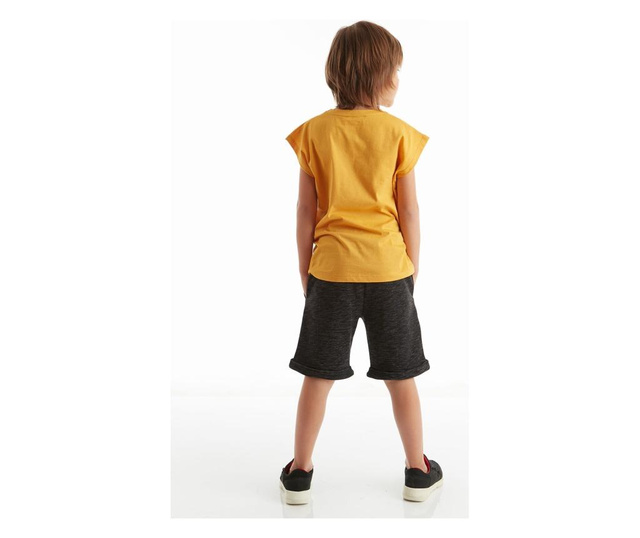Set tricou si pantaloni pentru baieti Mushi, Comics, galben/negru